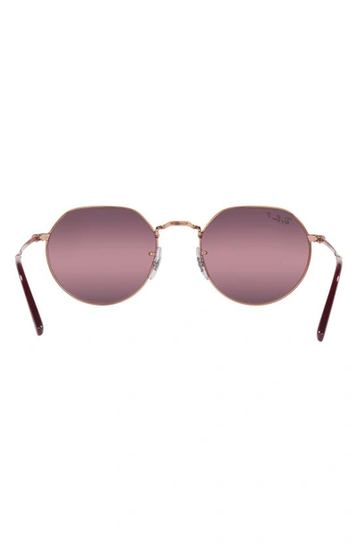 Ray Ban Jack 51mm Gradient Polarized Irregular Sunglasses In Rose Gold