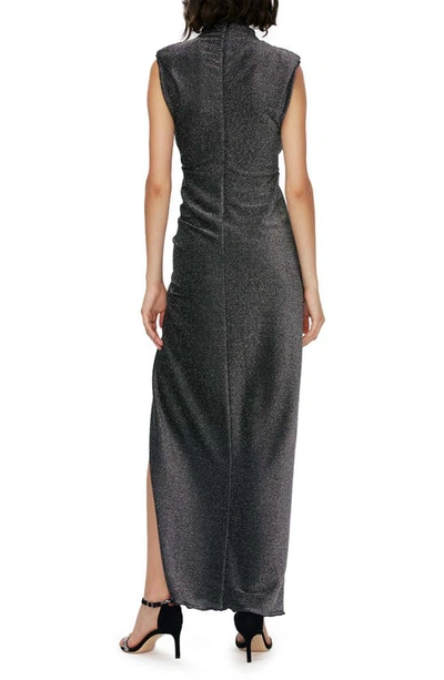 Shop Diane Von Furstenberg Apollo Metallic Ruched Maxi Dress In Silver Grey Slvgr