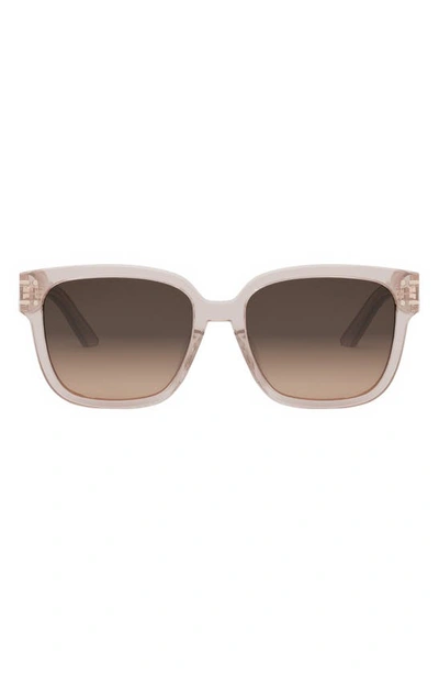 Shop Dior 'signature S7f Square Sunglasses In Shiny Pink / Gradient Roviex