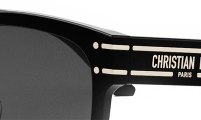 Shop Dior 'signature S7f Square Sunglasses In Shiny Black / Smoke