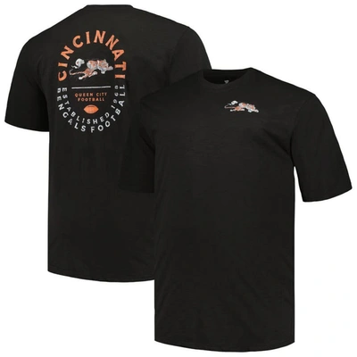 Shop Profile Black Cincinnati Bengals Big & Tall Two-hit Throwback T-shirt