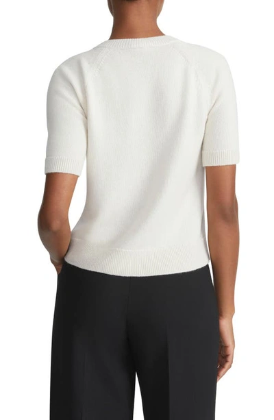 Shop Lafayette 148 Hand Embellished Cashmere Sweater In Cloud