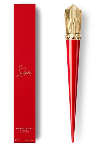 Shop Christian Louboutin Rouge Stiletto Glossy Shine Lipstick In Rouge Louboutin 001s