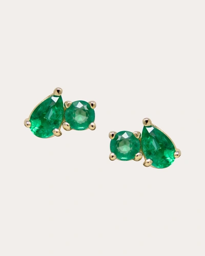 Shop Anzie Women's Jumelle Stud Earring In Green