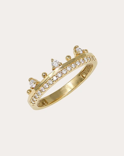 Shop Anzie Women's Pavé Crown Ring In Gold