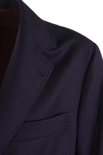 Shop Brunello Cucinelli Single-breasted Jacket Deconstructed Virgin Wool Jacket In Blue