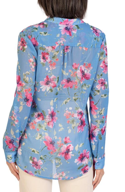 Shop Kut From The Kloth Jasmine Chiffon Button-up Shirt In Amboise-soft Denim