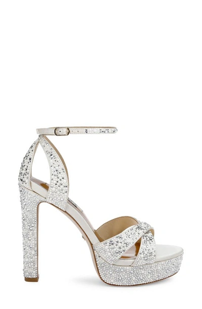 Badgley Mischka Fizzy Ankle Strap Platform Sandal In Ivory