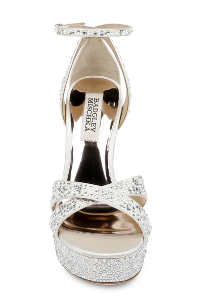 Badgley Mischka Fizzy Ankle Strap Platform Sandal In Ivory
