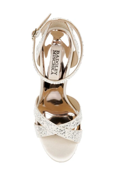 Badgley Mischka Fizzy Ankle Strap Platform Sandal In Ivory