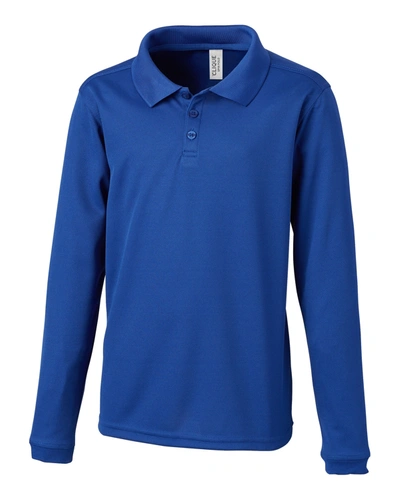 Shop Clique L/s Spin Youth Polo In Blue
