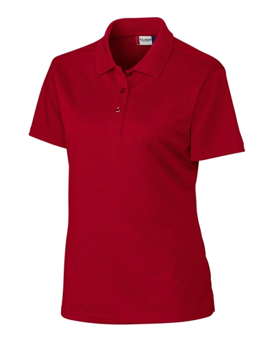 Shop Clique Lady Malmo Pique Polo Shirt In Red