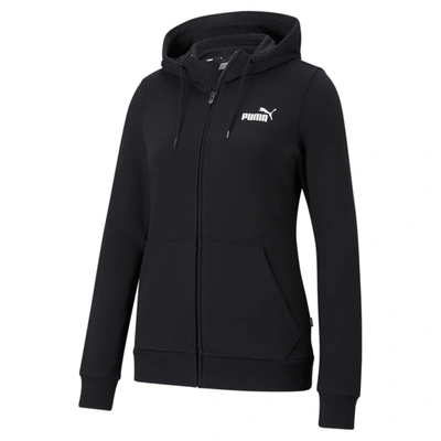 Shop Puma Women's Essentials Full-zip Hoodie In Black