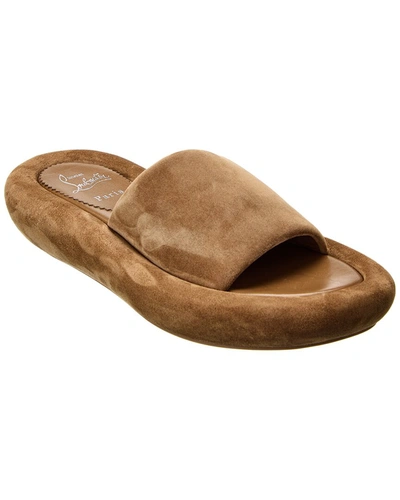 Shop Christian Louboutin Holysummer Suede Platform Sandal In Brown