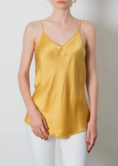 Shop Elaine Kim Silk Bias Camisole Top In Marigold In Gold