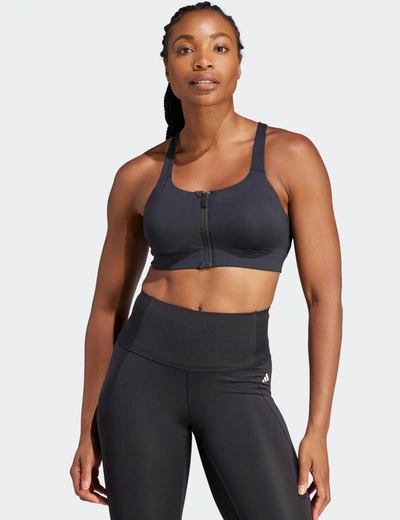 Shop Adidas Originals Adidas Tlrd Impact Luxe High-support Zip Bra In Black