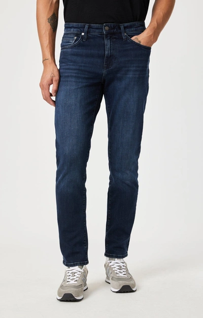 Mavi Steve Supermove Indigo Athletic Jean Tapered Fit In Medium Blue