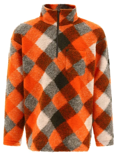 Shop Engineered Garments Mock Neck Sweater In Orange