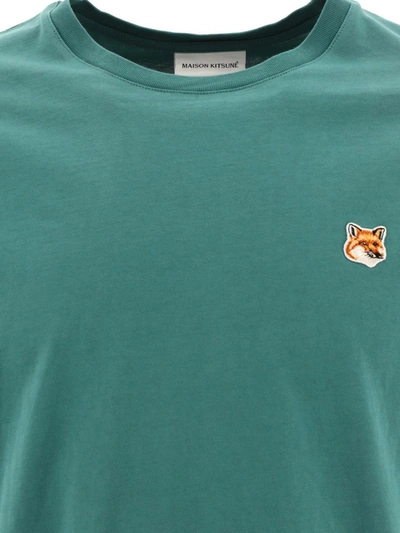 Shop Maison Kitsuné "fox Head" T-shirt In Green