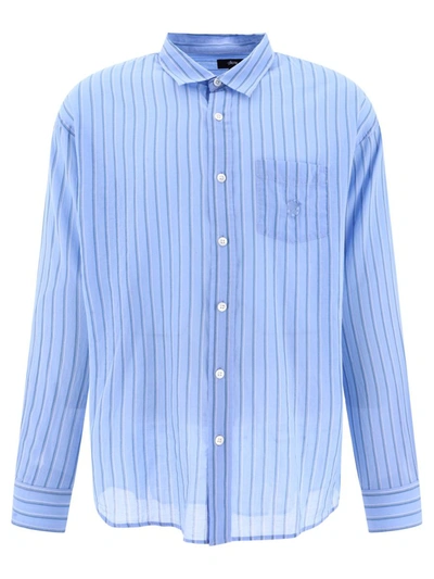 Shop Stussy Stüssy Striped Lightweight Shirt In Blue