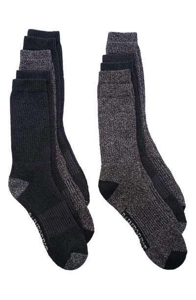 Shop Rainforest 6-pack Moisture Wicking Outdoor Crew Socks In Char/ Grey Multi