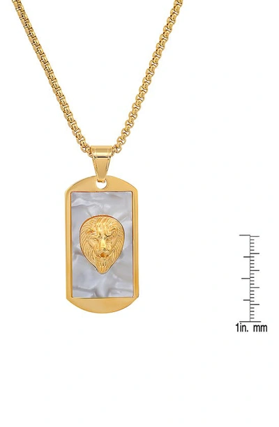 Shop Hmy Jewelry 18k Gold Plated Stainless Steel Lion Dog Tag Pendant Necklace