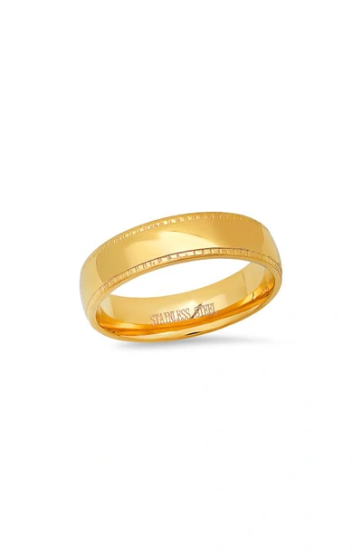 Shop Hmy Jewelry 18k Yellow Gold Plated Stainless Steel Band Ring