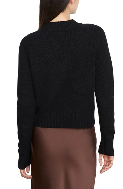 Shop Vince Monogram Cashmere Crewneck Sweater In Black