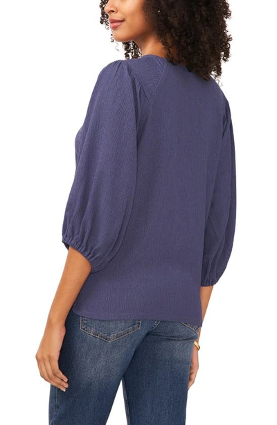 Shop Vince Camuto Crinkled Puff Three-quarter Sleeve Top In Dusk