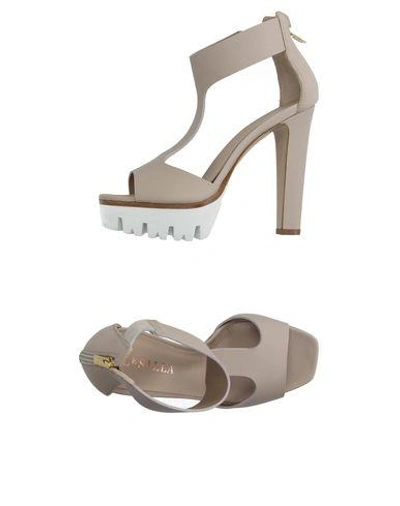 Shop Le Silla Sandals In Beige