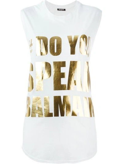 Shop Balmain Do You Speak  T-shirt