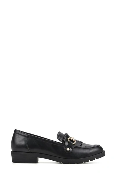 Shop Cliffs By White Mountain Galeena Buckle Kiltie Loafer In Black/ Smooth