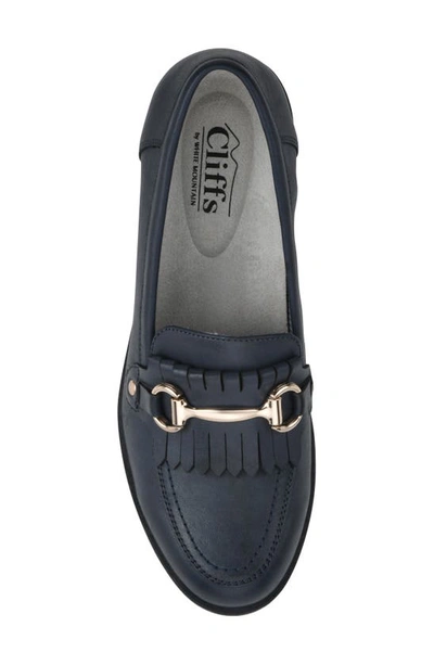 Cliffs By White Mountain Maria Pointed Toe Loafer In Navy/ Burnished/ Smooth