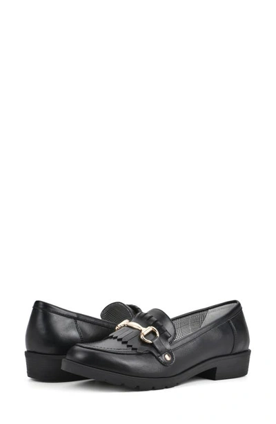 Shop Cliffs By White Mountain Galeena Buckle Kiltie Loafer In Black/ Smooth