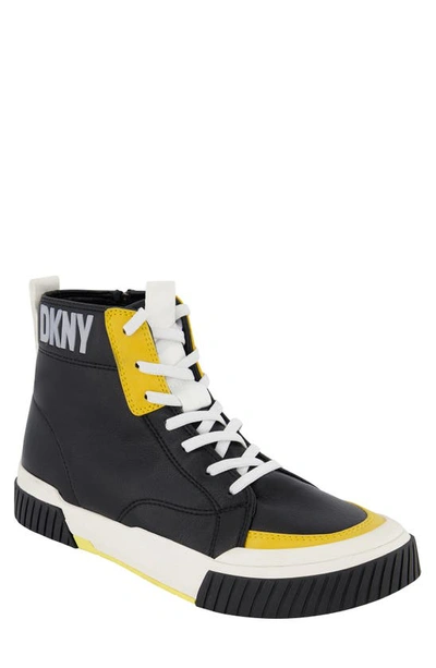 Shop Dkny Zip High Top Sneaker In Black