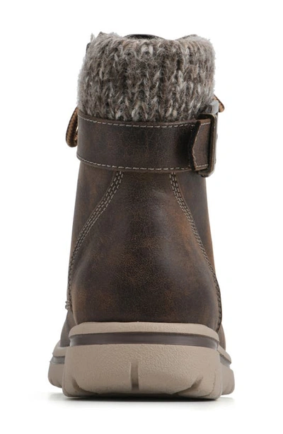 Cliffs By White Mountain Hearten Knit Collar Boot In Brown/ Fabric