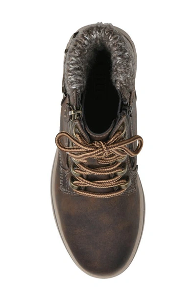 Cliffs By White Mountain Hearten Knit Collar Boot In Brown/ Fabric