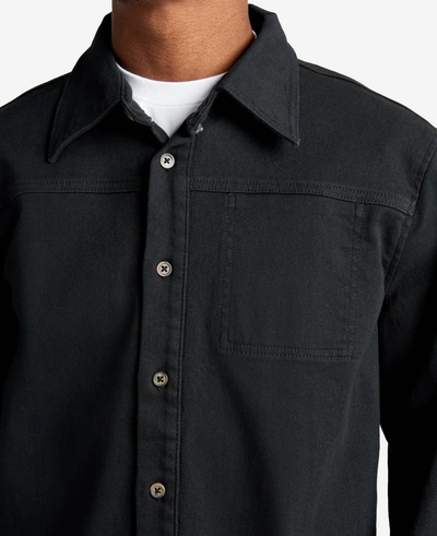 Kenneth Cole Stretch Shirt Jacket In Black