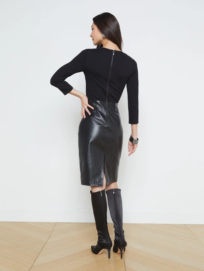 Shop L Agence Franci Leather Dress In Black