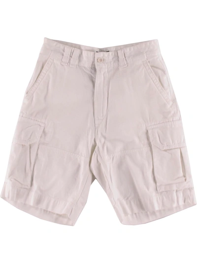 Shop Polo Ralph Lauren Mens Twill Flap Pockets Cargo Shorts In White