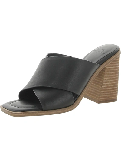 Shop Marc Fisher Ltd Barli Womens Leather Criss-cross Slide Sandals In Black