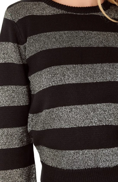 English Factory Metallic Stripe Sweater In Black Multi