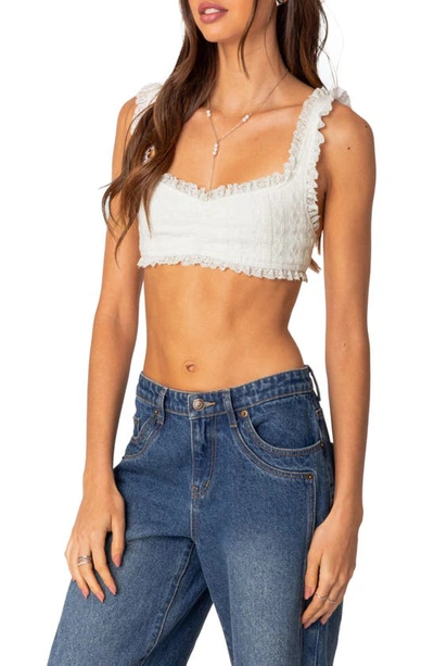 Edikted Fairytale Lace Crop Top In White