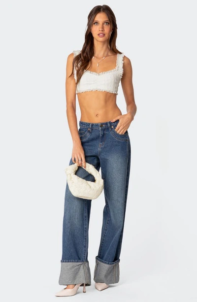 Edikted Fairytale Lace Crop Top In White