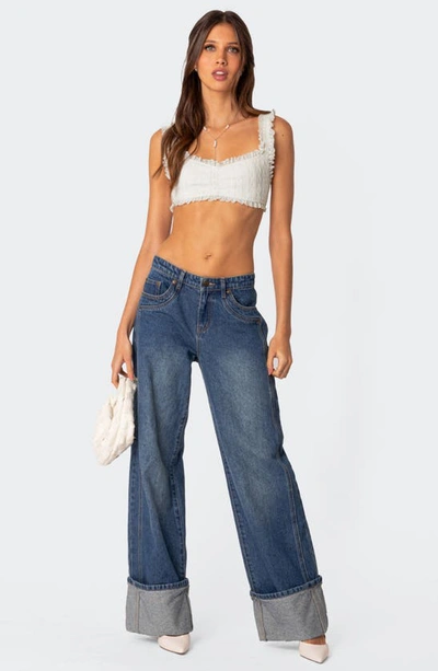 Edikted Fairytale Lace Crop Top In White