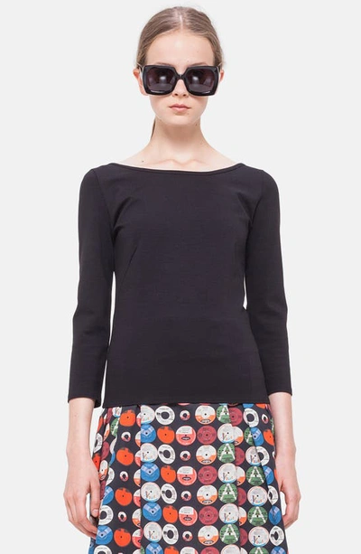 Shop Akris Punto Jersey Top In 009 Black