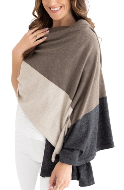 Shop Zestt Organics The Dreamsoft Travel Scarf In Brownstone Colorblock