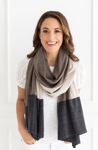 Shop Zestt Organics The Dreamsoft Travel Scarf In Brownstone Colorblock