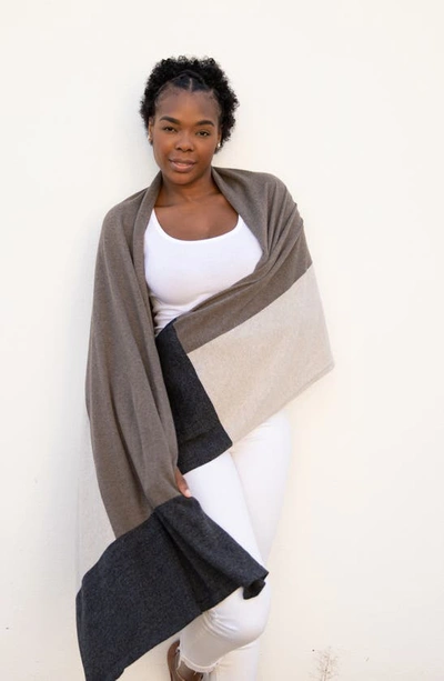 Shop Zestt Organics The Dreamsoft Travel Scarf In Brownstone Colorblock