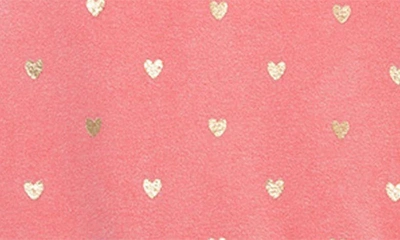 Shop Little Me Foil Heart Ruffle Sweatshirt & Joggers Set In Pink